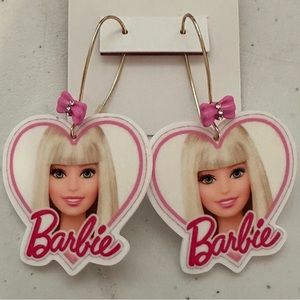 Barbie The Movie  Bling Heart Earrings NWT Handmade Pink Blonde FAST SHIPPING